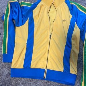 Lacoste Yellow and Blue Zip-Up Jacket